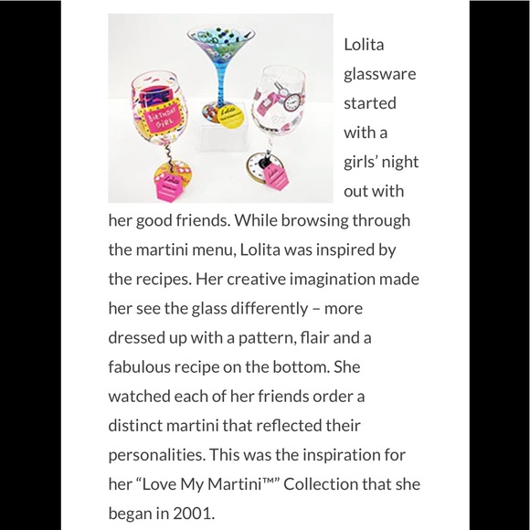 LOLITA Glassware hand painted, Text Me-tini Martini glass, 7 oz, NWT - Picture 4 of 4